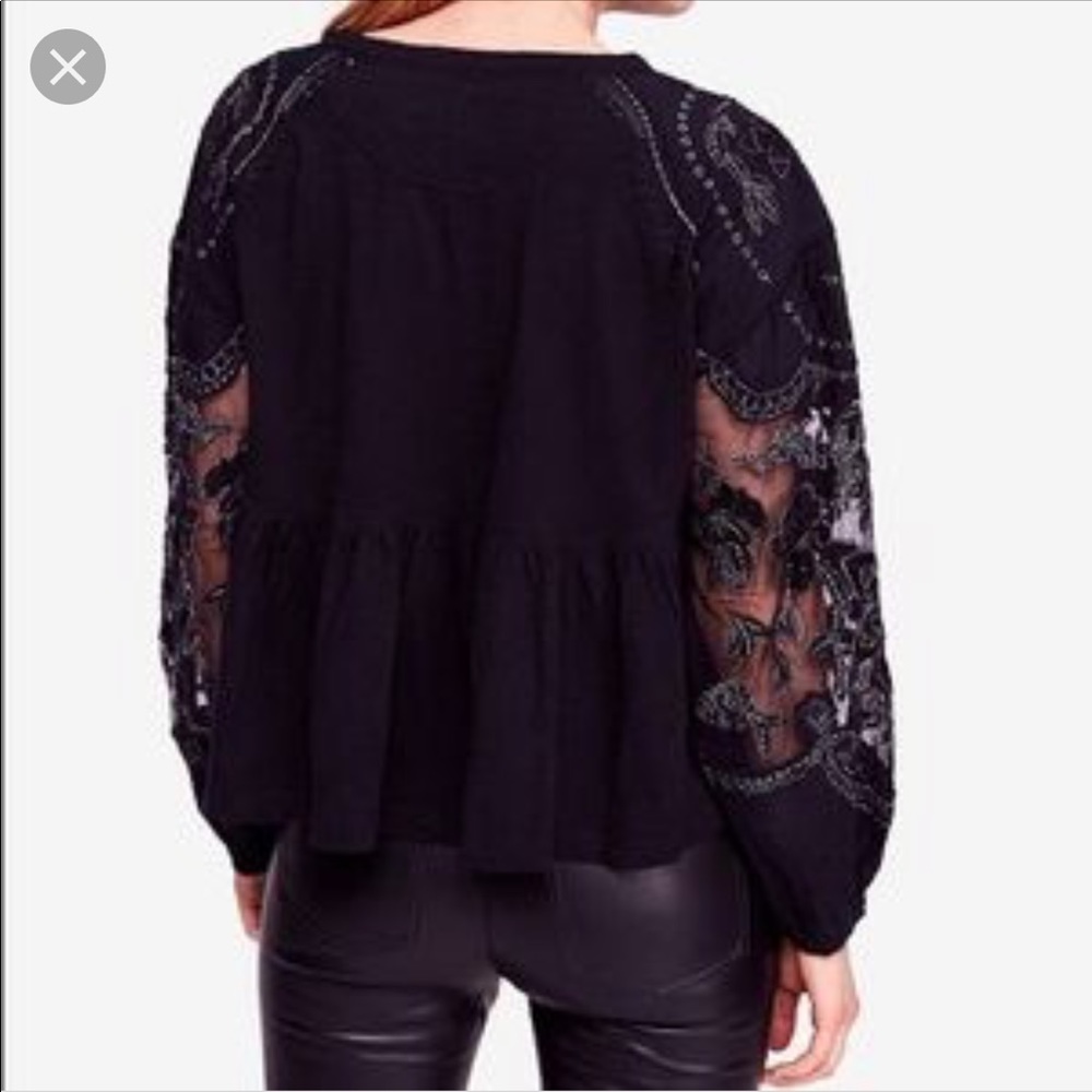 Free People metallic sleeve peplum top - Picture 5 of 10